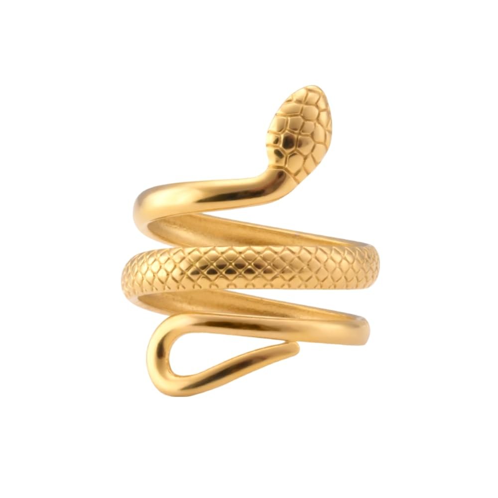 PALMONAS Serpent's Embrace Gold Ring for Women - Gift for Girls & Women | Waterproof & Anti Tarnish