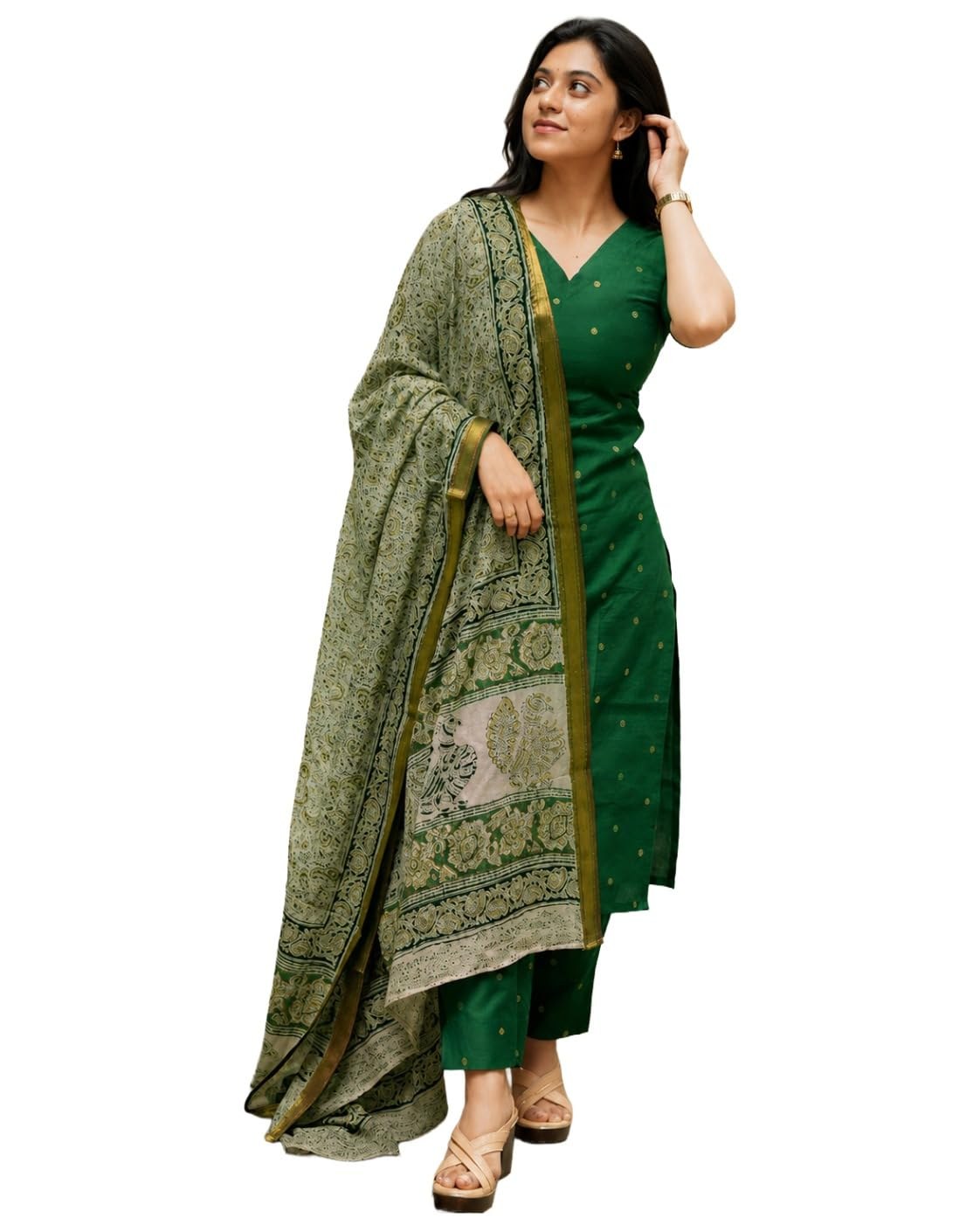 GoSriKi Kurta Set Viscose Printed (3-piece)