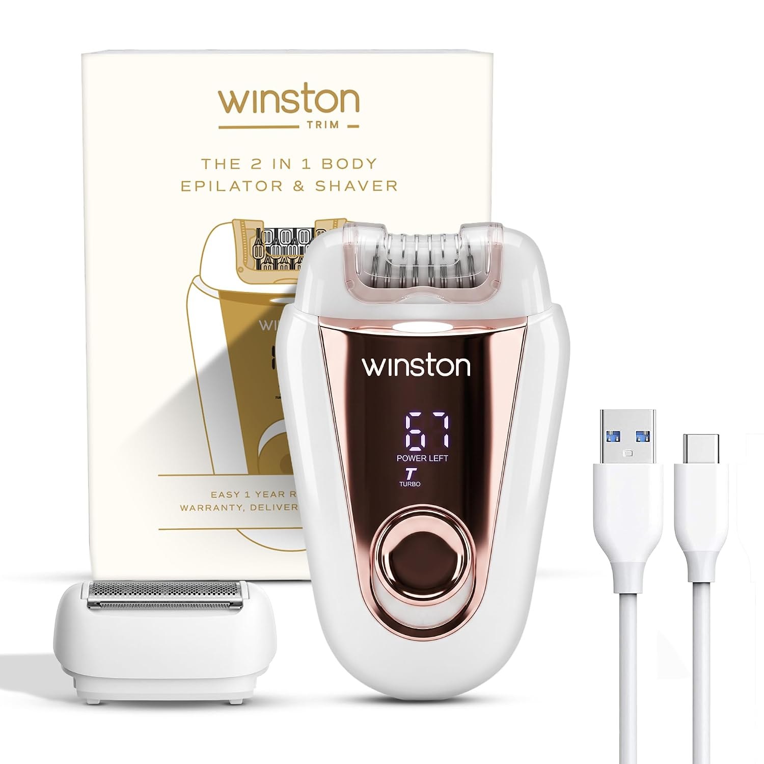 Winston Rechargeable Body Epilator and Shaver for Women Facial Hair Remover Machine | Mini Portable