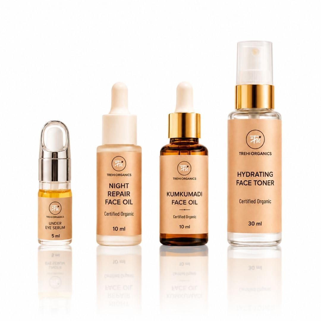 Face Glow Ritual Kit | Ayurvedic-Inspired Skincare Combo for Glowing Skin | Kumkumadi Oil, Toner, Ni
