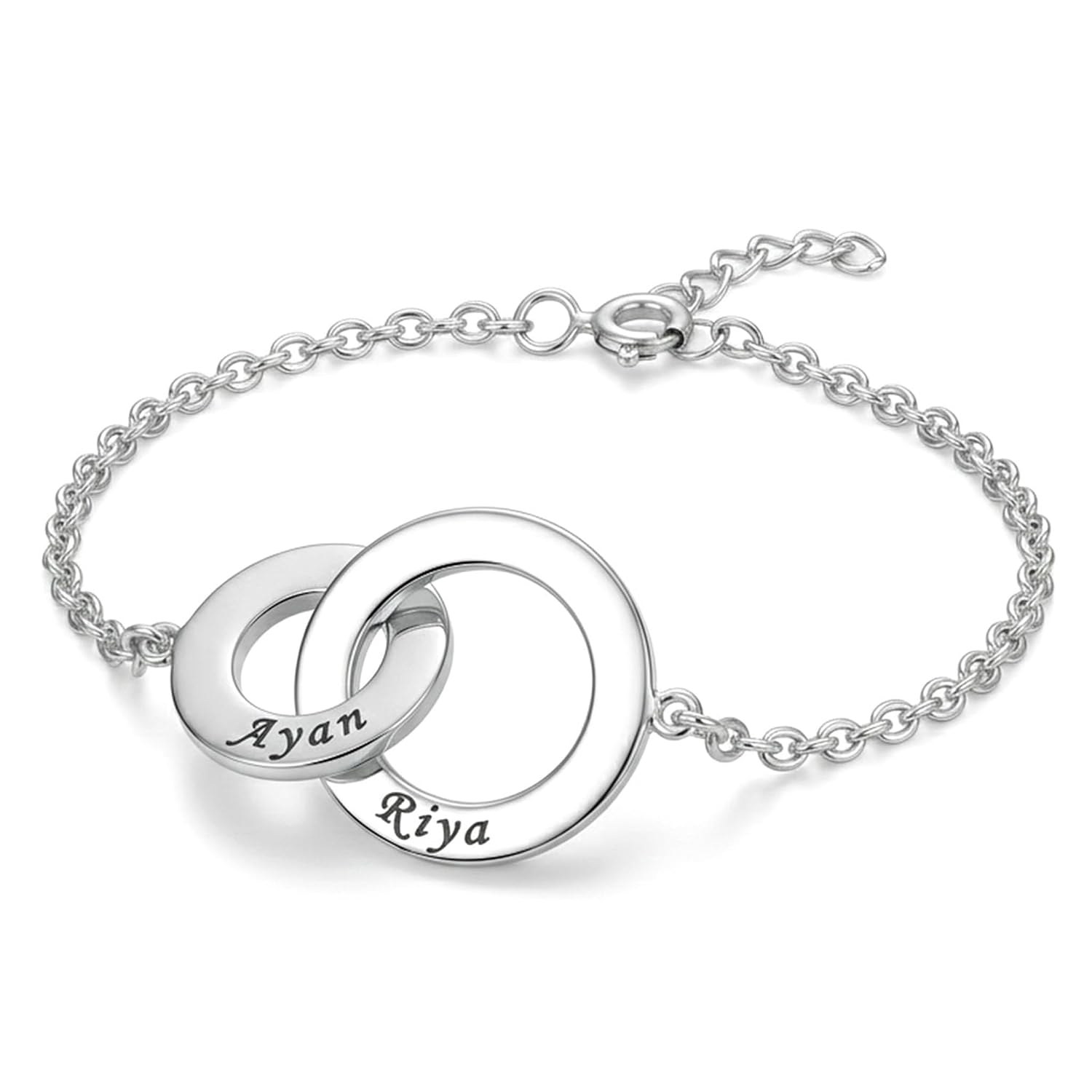 TRUESILVER ACPL 925 Sterling Silver Personalized Bracelet for Womens | Customized Engraved Initial a