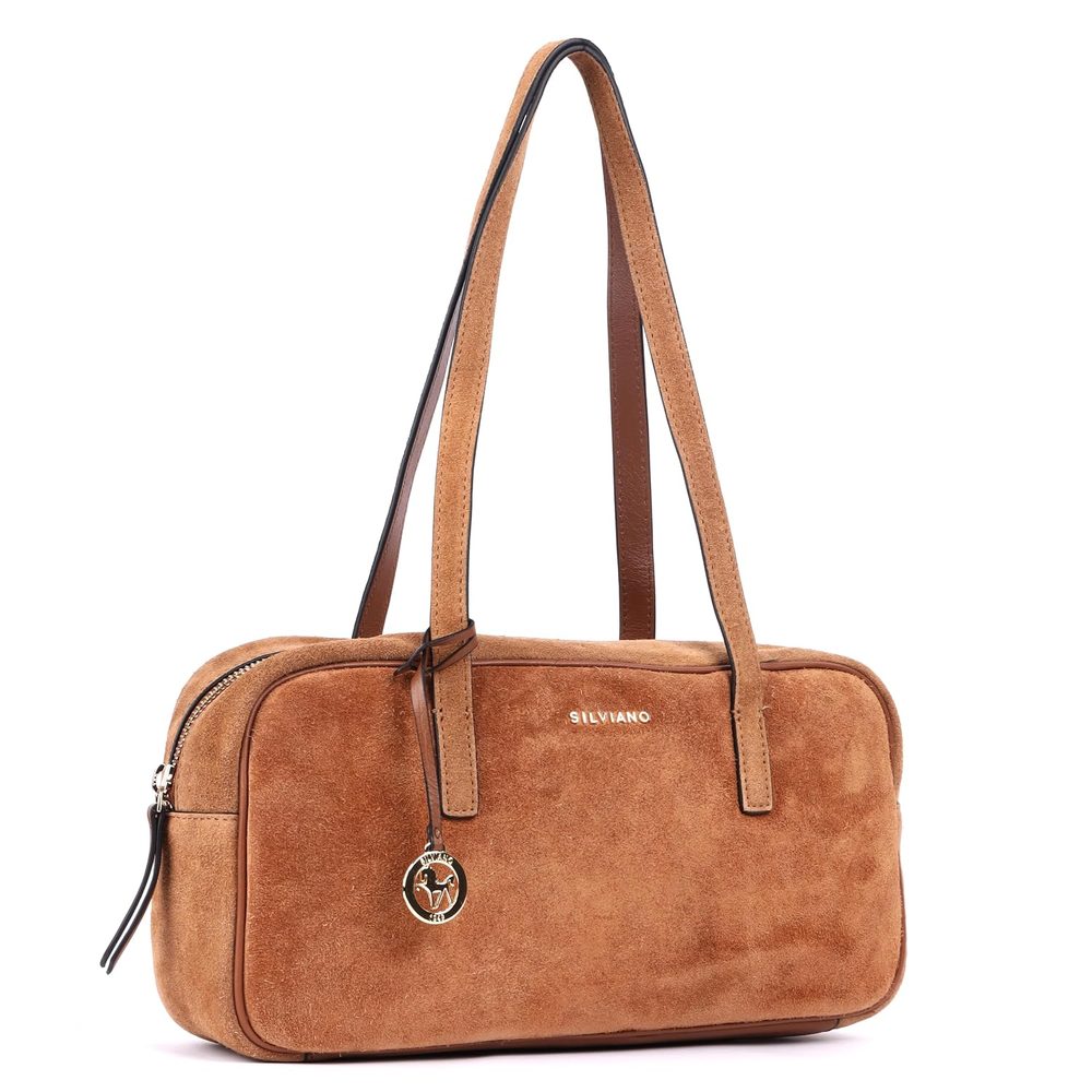 SILVIANO Women's Suede & Leather East-West Shoulder Bag