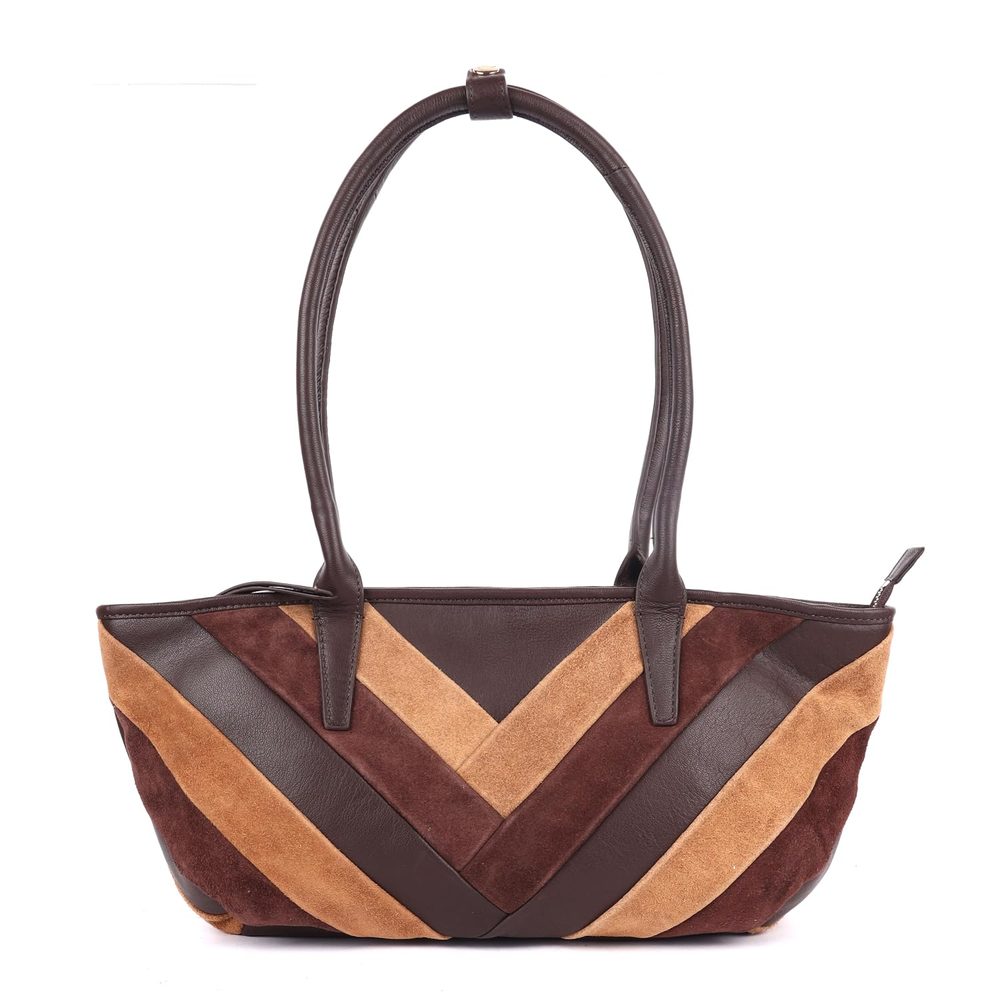SILVIANO Matera Genuine Leather & Suede Patchwork Shoulder Bag