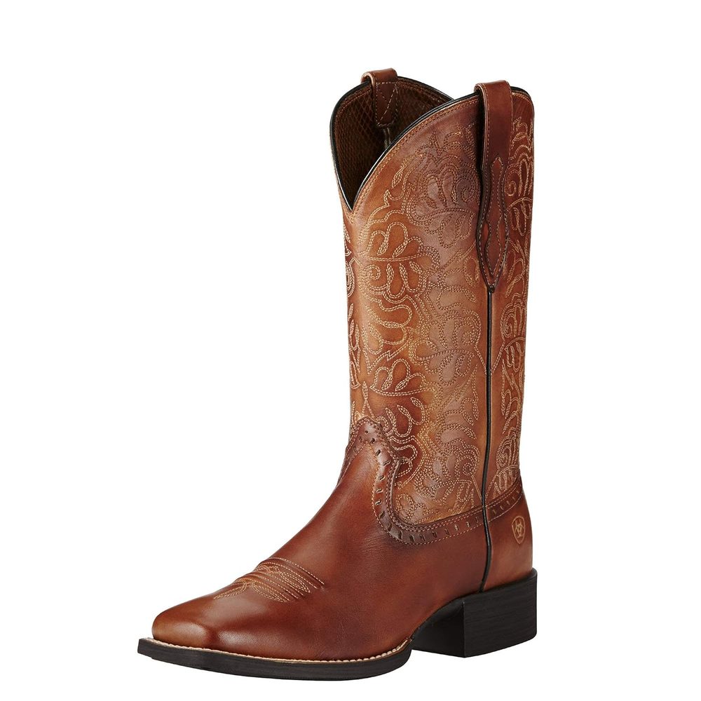 ARIAT Women's Round up Remuda Western Cowboy Boot, Naturally Rich, 8 B US