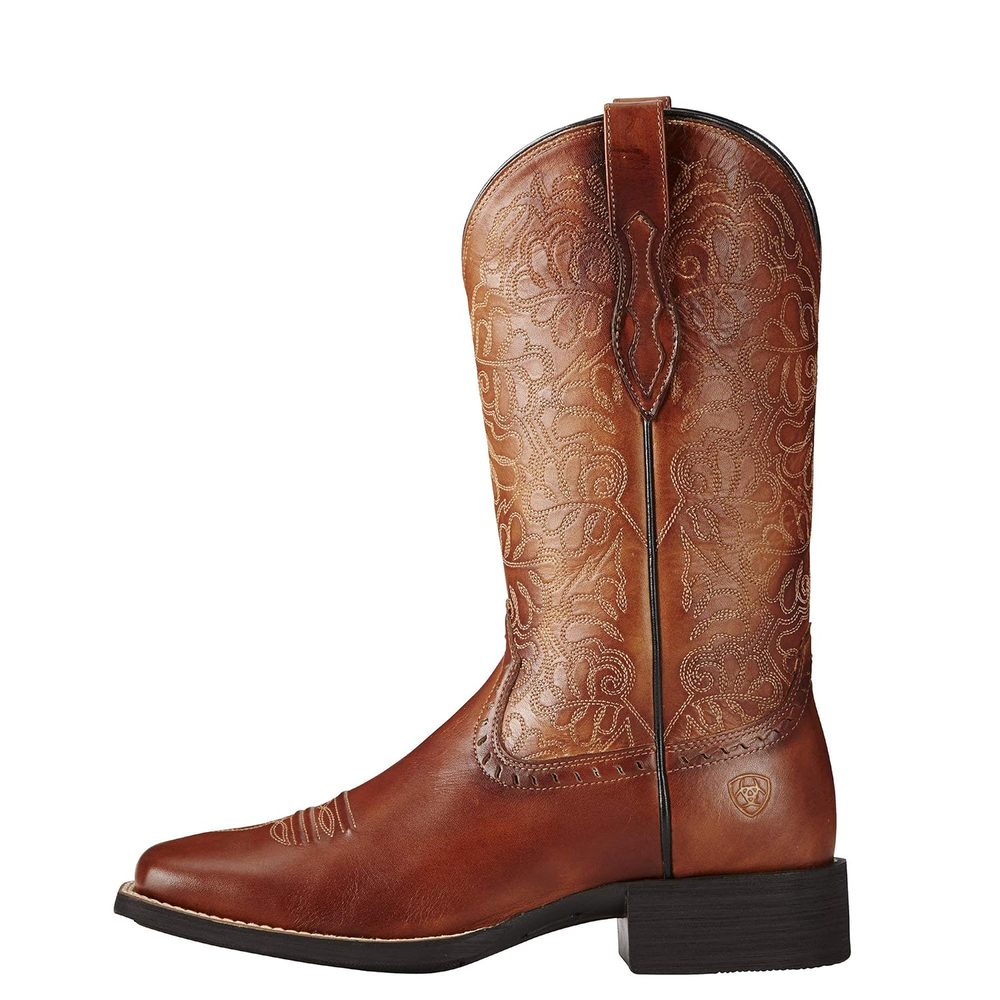 ARIAT Women's Round up Remuda Western Cowboy Boot, Naturally Rich, 8 B US