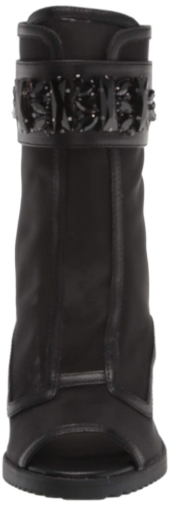 Karl Lagerfeld Women's Blayze Peep Toe Heeled Boot, Black, 6.5