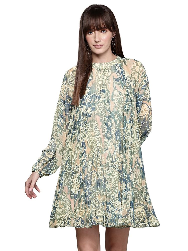 Label RITU KUMAR Full Sleeves Priinted Short Dress