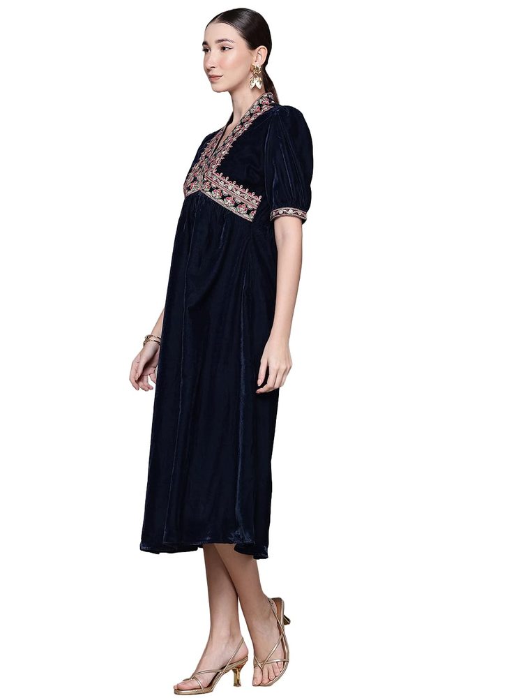 Aarke Ritu Kumar Navy Hiranmayi Festive Midi Dress