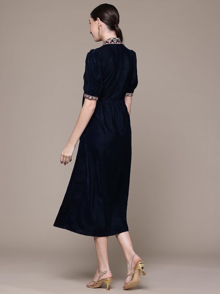 Aarke Ritu Kumar Navy Hiranmayi Festive Midi Dress