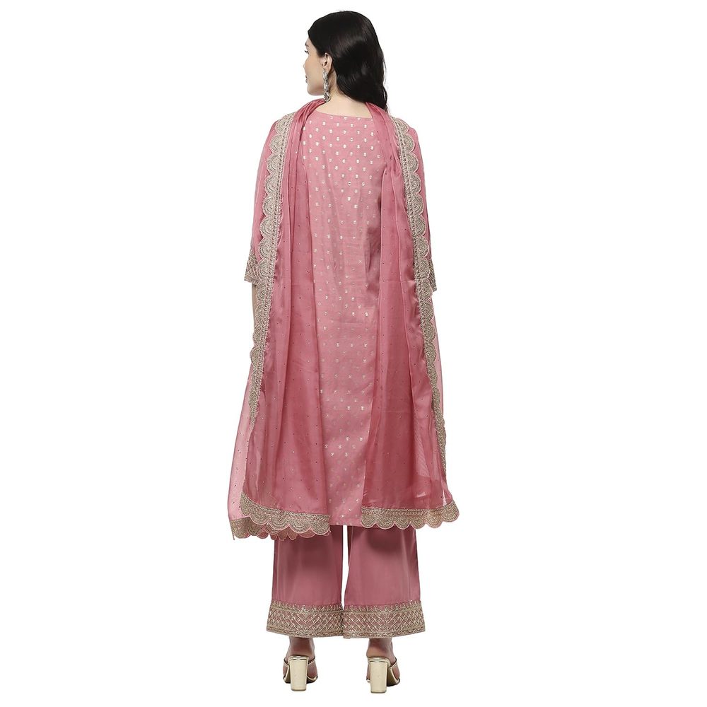BIBA Women Polyester Straight Embroidered Suit Set