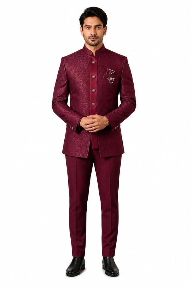 Men's Jodhpuri Suit, Bandhgala Collar, Ethnic Wear, Wedding Occasion