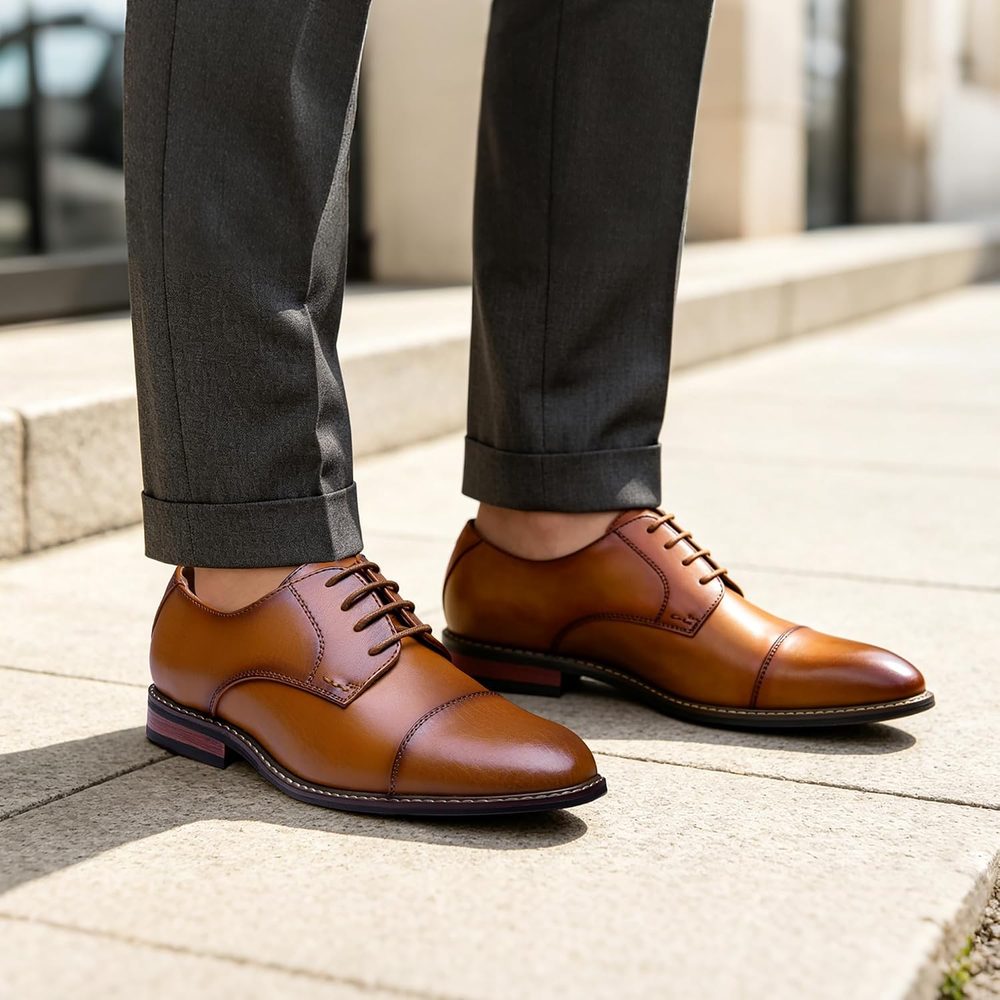 Jousen Men's Dress Shoes Classic Mens Oxfords Formal Business Shoes Modern Derby Oxford