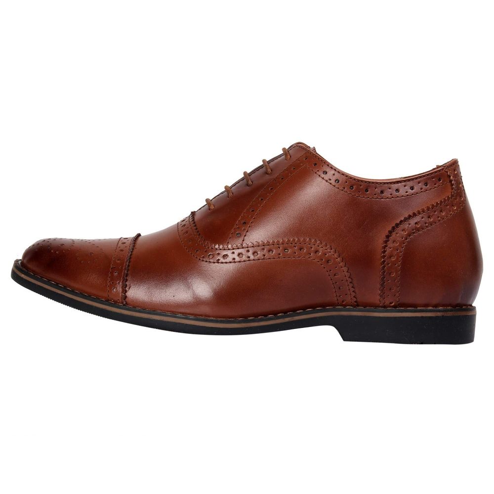 Celby Brown Formal Brogue Style Shoes for Men with Hidden HeelStylish, Comfortable, and Durable Footwear for Everyday Wear