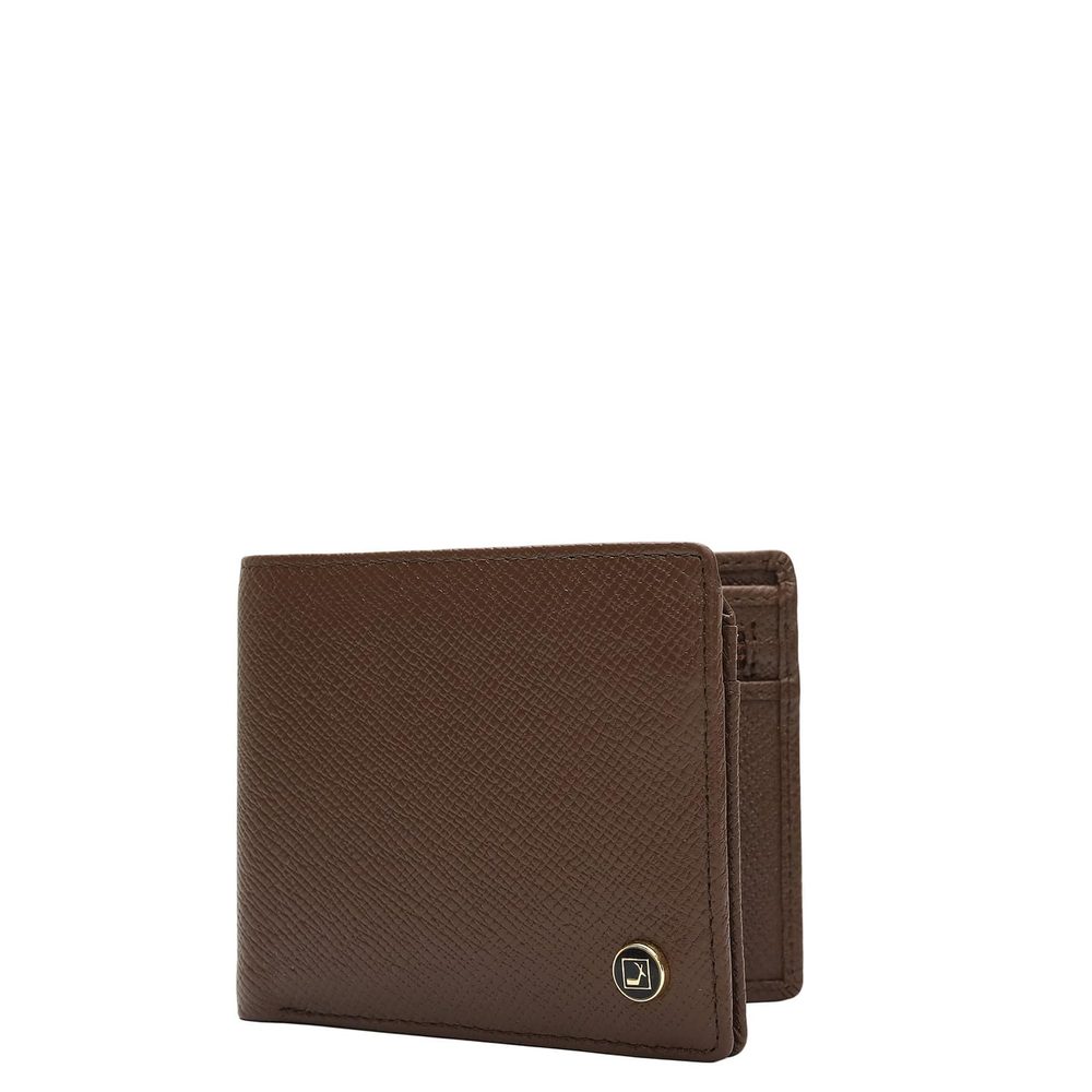Da Milano RFID Protected Leather Wallet for Men with Card Slot - Date Brown
