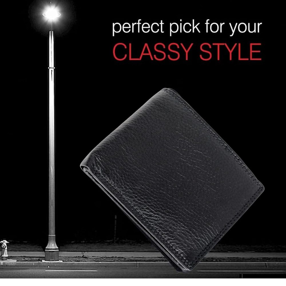 Black Leather Wallet for Men I Ultra Strong Stitching Genuine Leather Wallets for Men Pack of 5