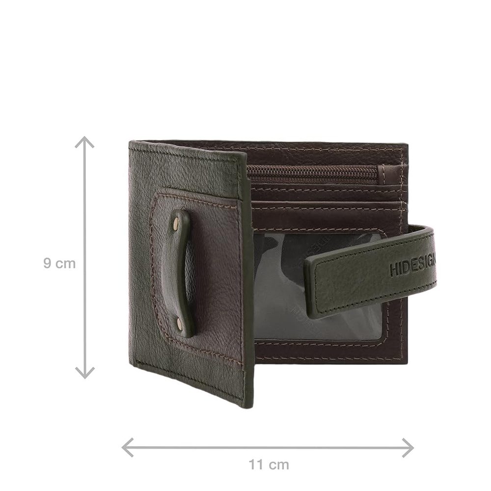 Hidesign Men Olive/Brown Fort Worth W1 Casual Bi-Fold M