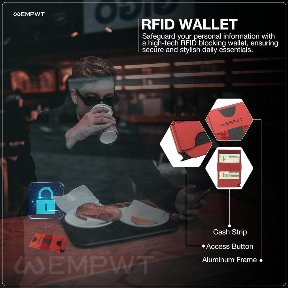 RFID Blocking Aluminum Wallet for Men with Advanced RFID Protection