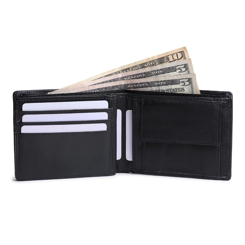 Attree Leather Dual Belt & Wallet Combo/Smooth Cherry Brown Leather & Tan Rough Pure Leather Belt/Trifold Jet Black Wallet/Mens Accesoories Only/Gift Set/Combo Pack