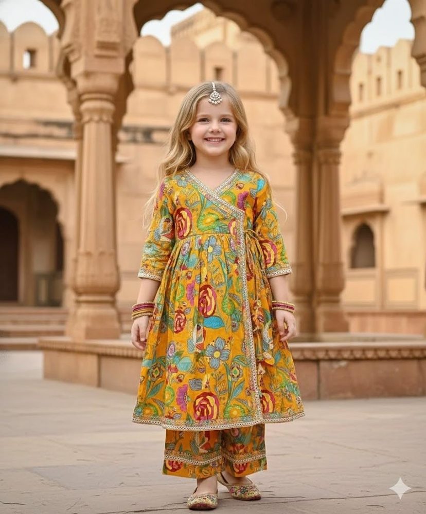 A.T.U.N. (ALL THINGS UBER NICE) Girls Premium Ethnic Cotton Kurti & Sharara Set