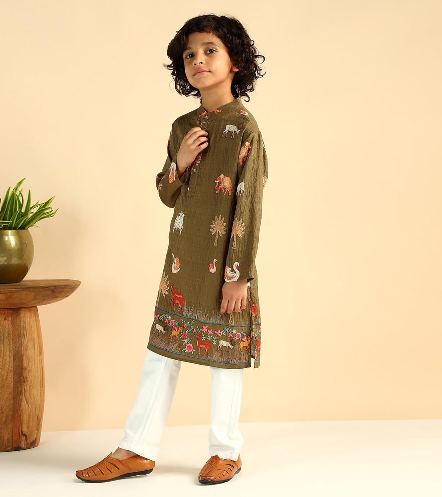 Boys Nylon Knee Length Kurta