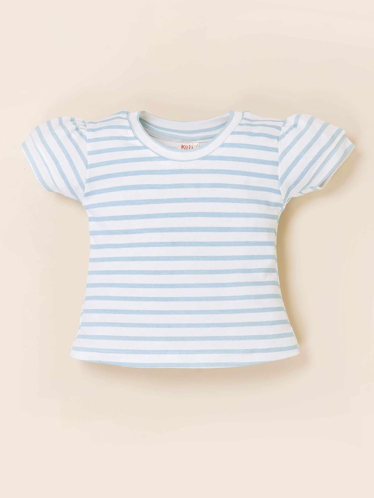Girls Cotton Top & Shorts Set with Bow Embroidery