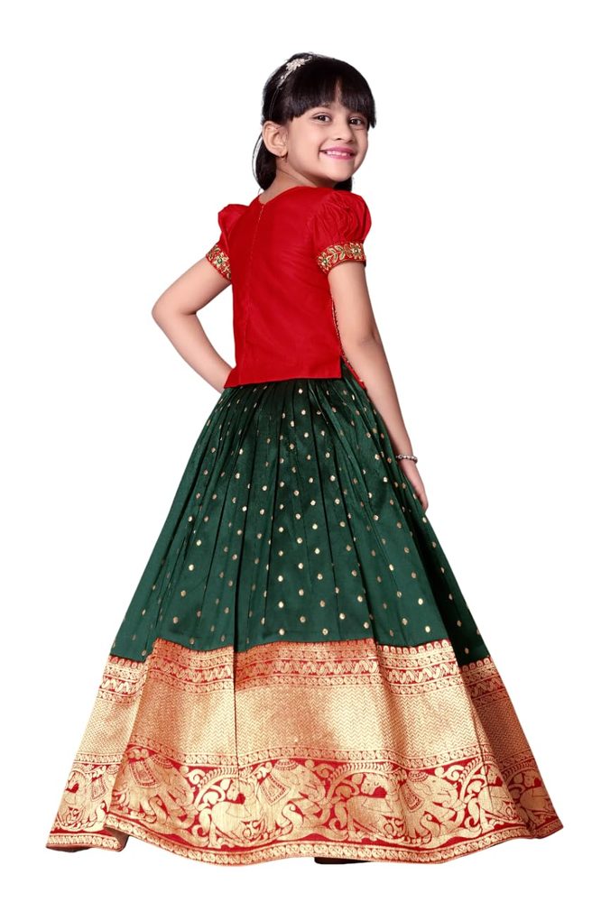 White Button Girls Silk Blend Readymade Lehenga choli