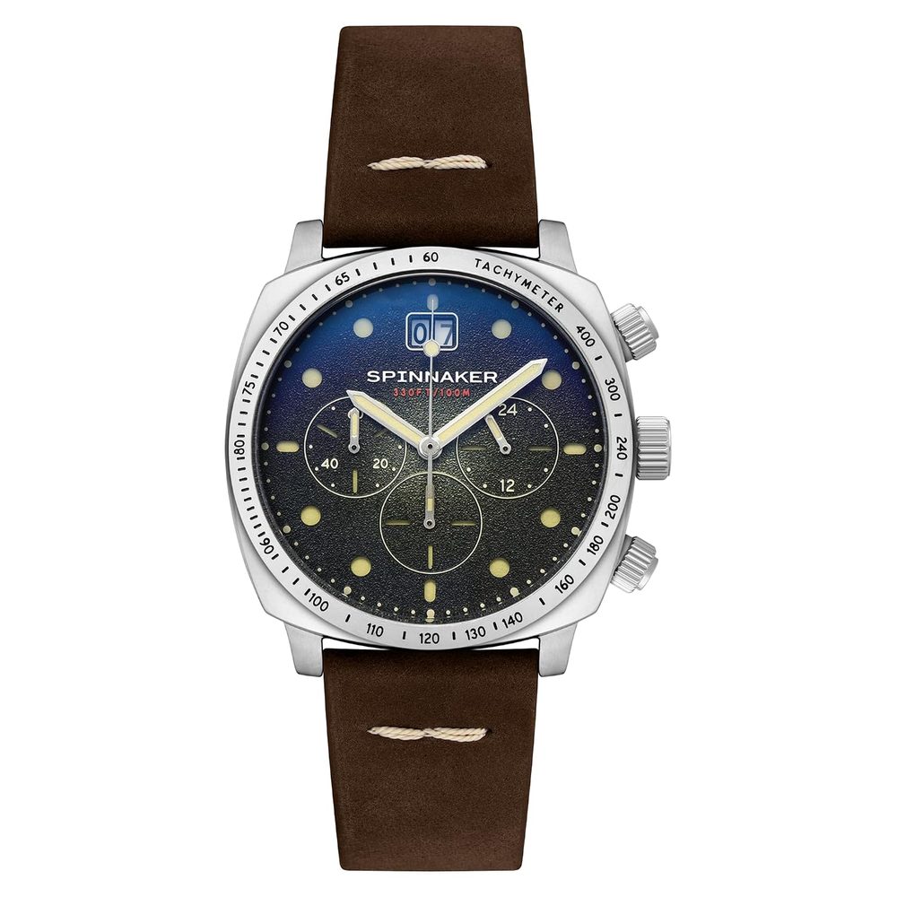Spinnaker Men's 42mm Hull Chronograph Watch with Leather Strap SP-5068