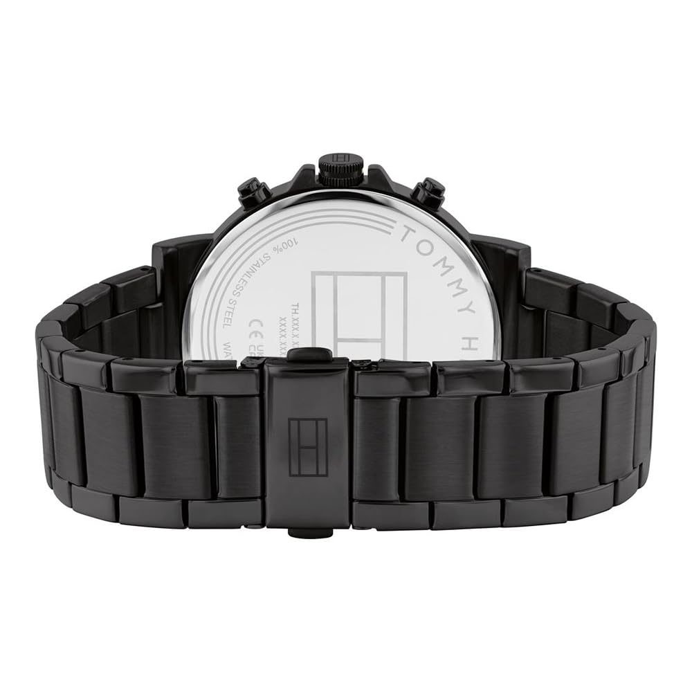 Tommy Hilfiger Quartz Multifunction Black Stainless Steel Strap for Men-TH1710590