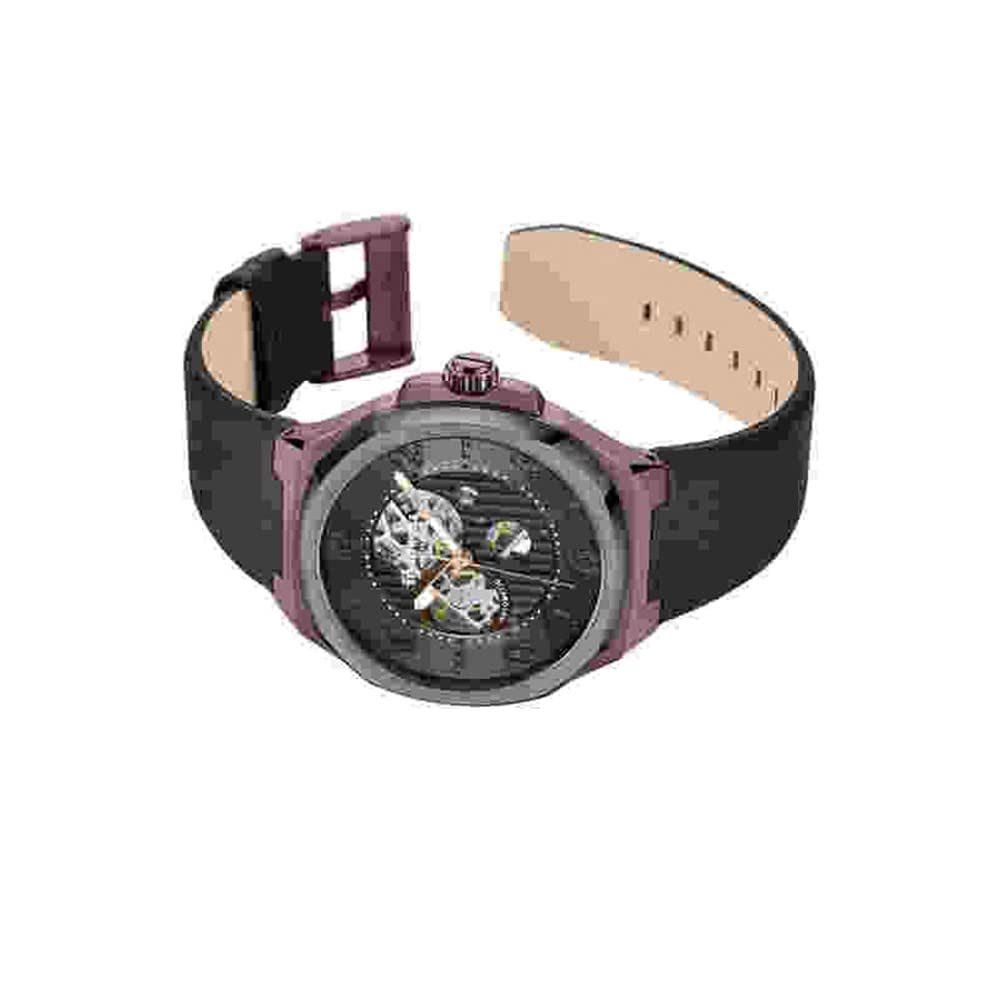 Kenneth Cole Automatic Grey Dial Brown Leather Strap Watch for Men - KCWGE2233103MN