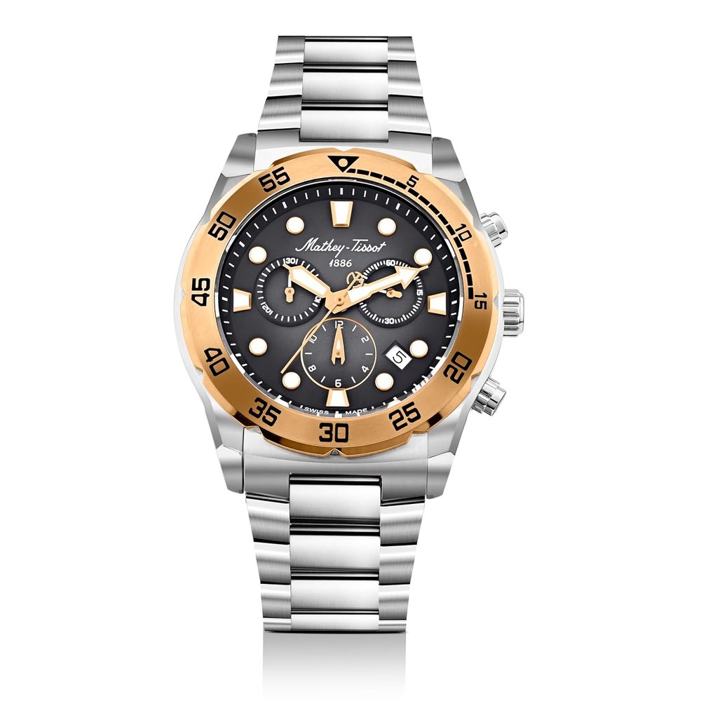 Mathey-Tissot Swiss Made Bolton II Quatrz Multicolor Dial Analog Watch for Men - H121CHARN