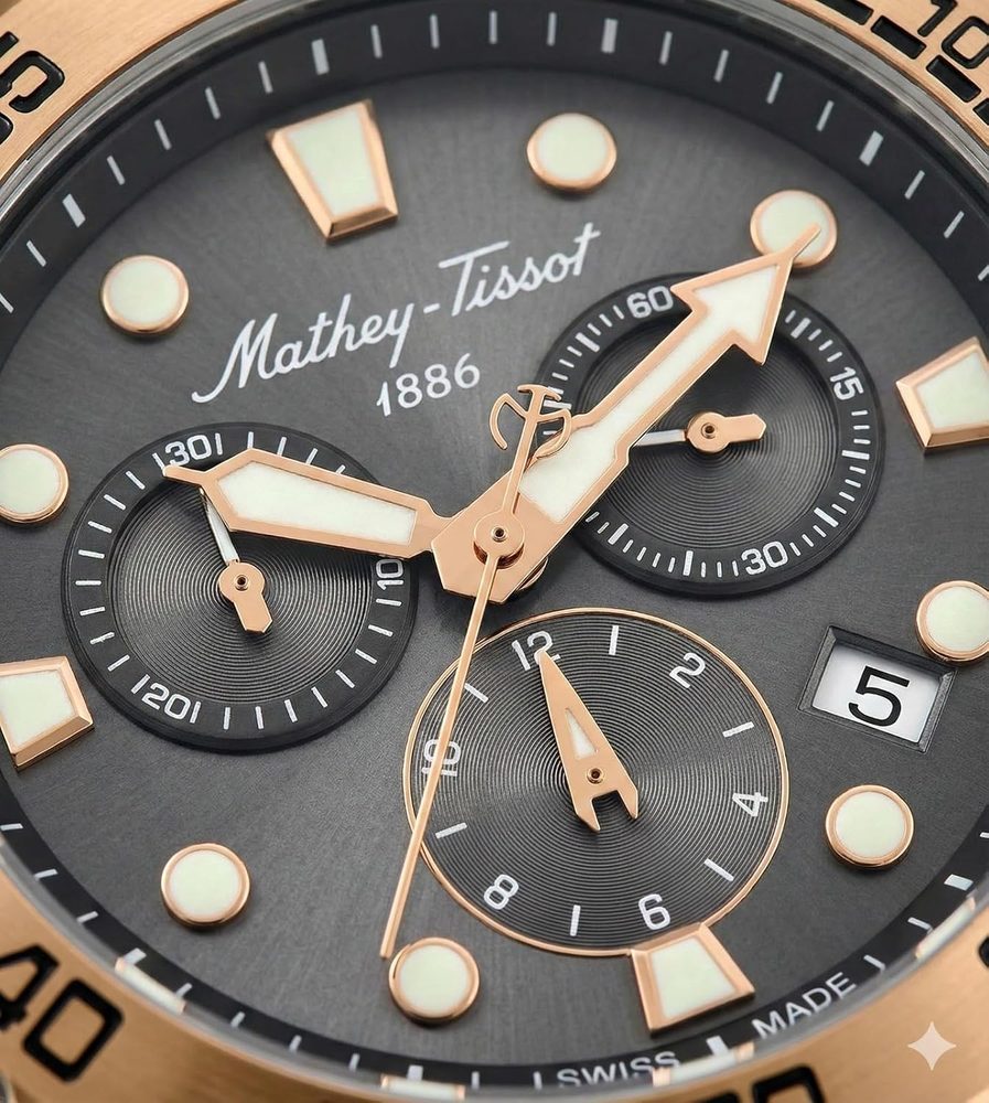 Mathey-Tissot Swiss Made Bolton II Quatrz Multicolor Dial Analog Watch for Men - H121CHARN