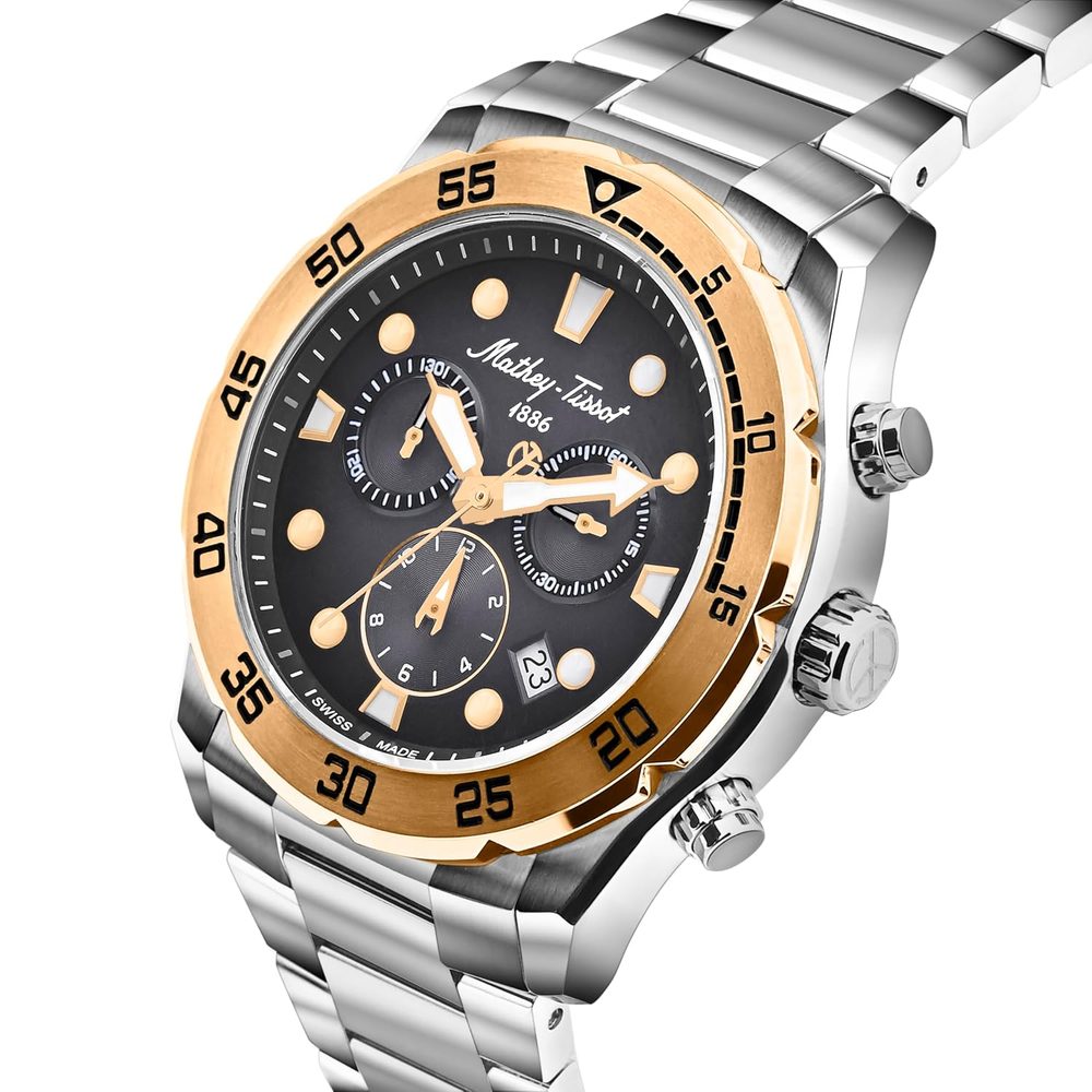 Mathey-Tissot Swiss Made Bolton II Quatrz Multicolor Dial Analog Watch for Men - H121CHARN