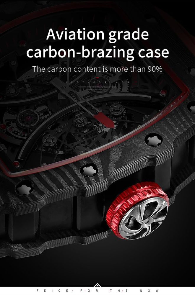 FEICE Men's Automatic Wrist Watch Sapphire Crystal Japanese Movement Skeleton Mechanical Watch Waterproof Sports Wristwatch - FM602 Watch