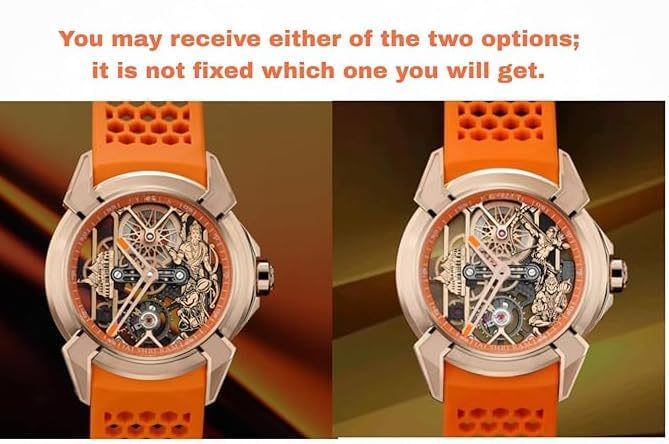 Luxury full Automatic Shree Ram Edition Watch for Men– Women Heavy Open Machine Design with Orange Straps, Shri Ram ji & Hanuman ji Artwork, Ayodhya Mandir Dial | Premium Wrist watch 41mm Bezel [1Year warranty] Model No-TM-W-22