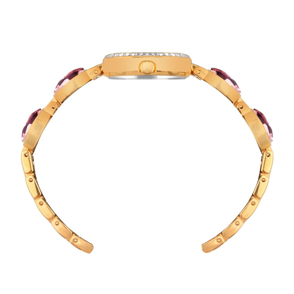 Benling Women's Quartz Watch with Gold Bracelet and Crystal Accents