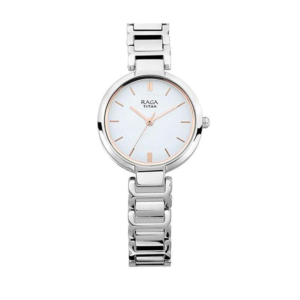Titan Raga Viva Analog White Dial Women's Watch -NM2608SM01 / NL2608SM01/NP2608SM01
