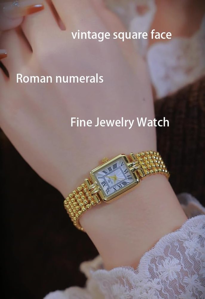 Women Vintage Roman Numerals Watch with Gold or Silver Options Square Dial 30M Waterproof Elegant Jewelry Gift