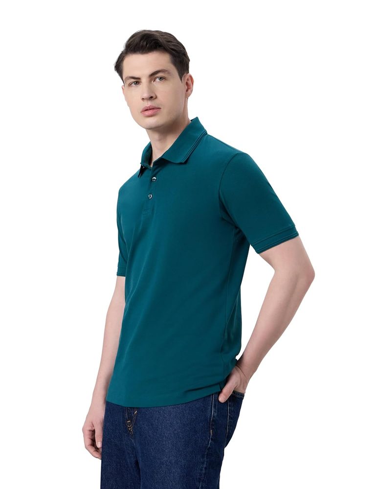 Symbol Premium Men's Cotton Stretch Solid Polo T-Shirt