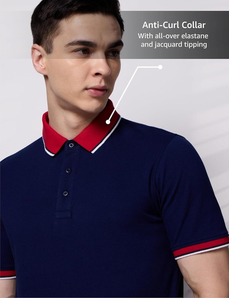 Symbol Premium Men's 100% Cotton Solid Polo T-Shirt - Regular Fit