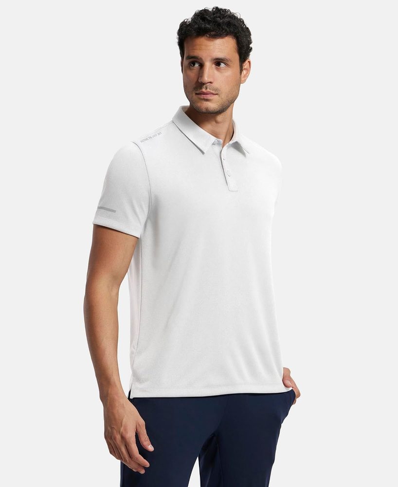 Jockey MV41 Men Recycled Microfiber Elastane Stretch Half Sleeve Active Wear Polo T-Shirt with Breathable Mesh