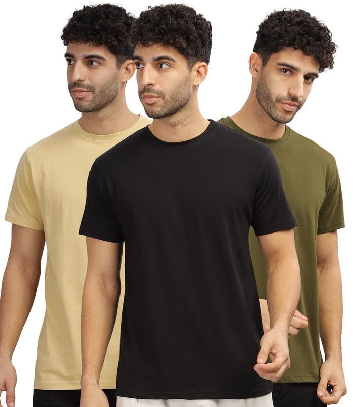 XENOVAURBAN Unisex Regular Cotton Combo of 3 Solid Color Tshirt