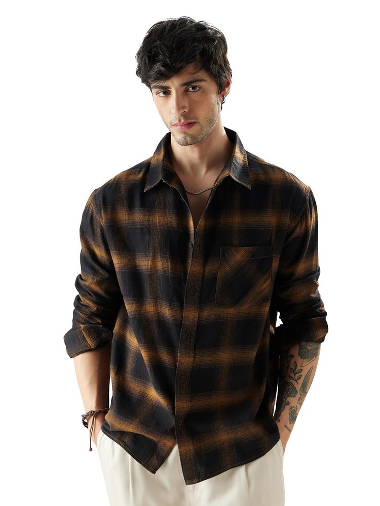 The Souled Store Cotton Men Shirt, Relaxed Fit