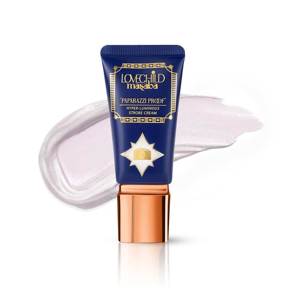 LoveChild Masaba Strobe Cream- Rose Gold (Plush Pearl), Hyper-Luminous Glow, Enriched with Hyaluronic Acid, Ceramides & Niacinamide, Moisturizing, Skin Brightening & Glowing Makeup Base, 30 g