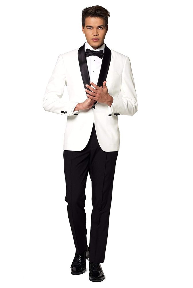 OppoSuits Solid Color Tuxedo for Men Comes with Pants, Jacket and Bow tie