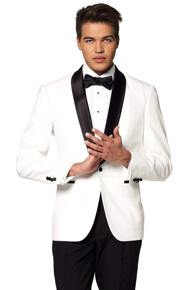 OppoSuits Solid Color Tuxedo for Men Comes with Pants, Jacket and Bow tie