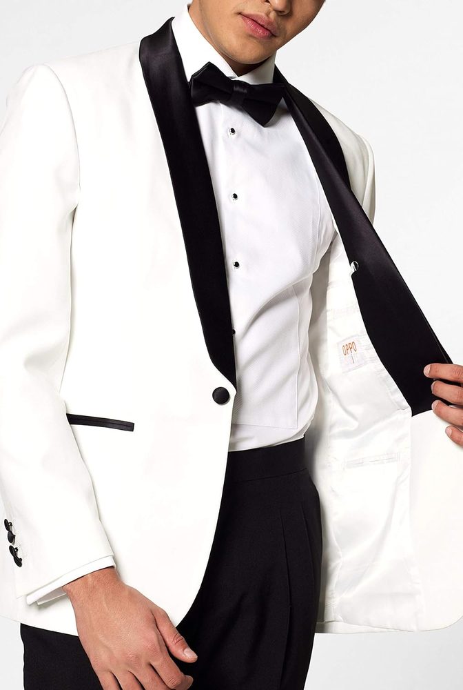 OppoSuits Solid Color Tuxedo for Men Comes with Pants, Jacket and Bow tie
