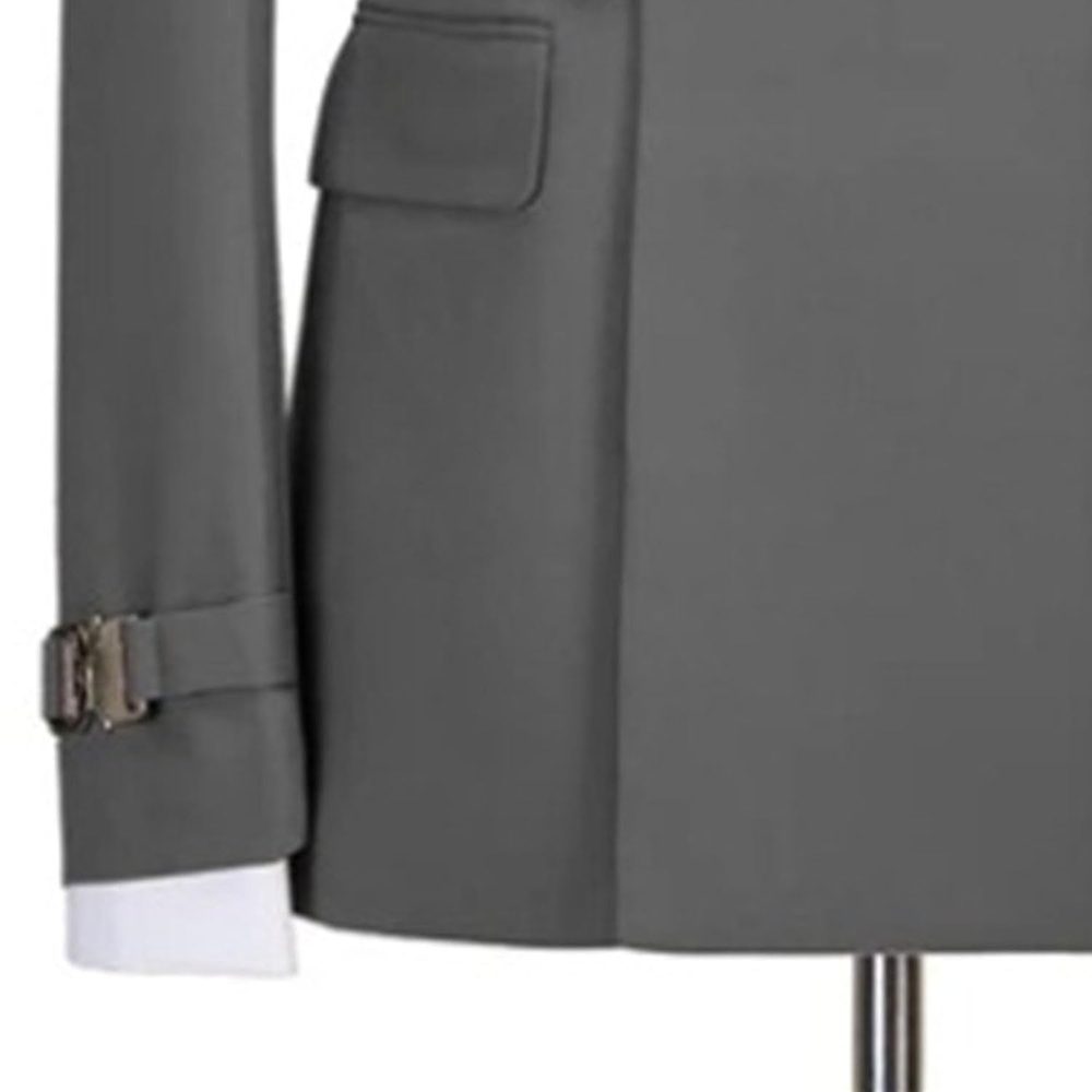 Men's 2 Piece Suit with Metal Clasp Slim Fit Suit Stylish Business Pants Casual Wedding Grooms Tuxedo Suit