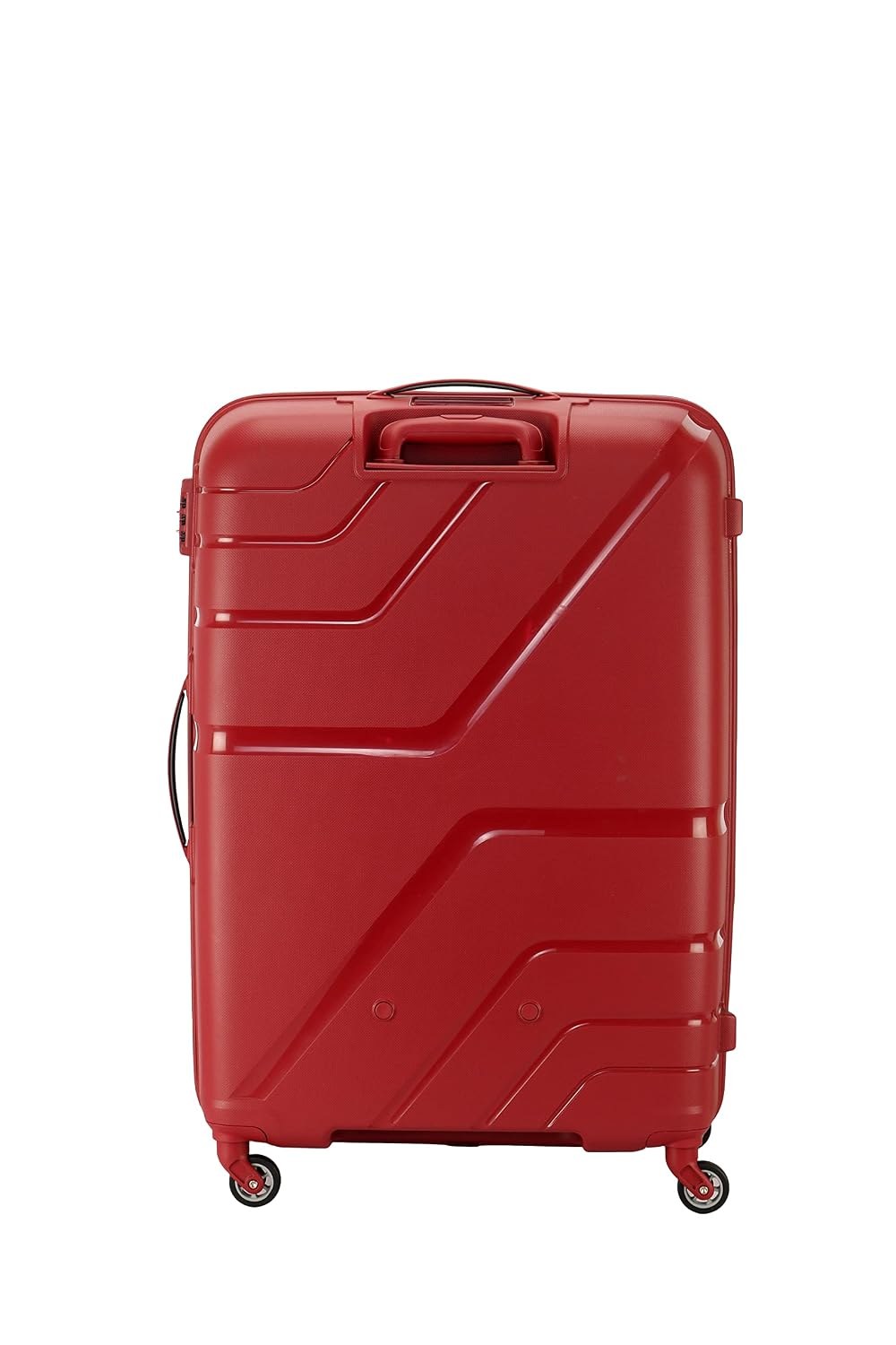 American Tourister Polypropylene 4 Wheels Trolley Bag for Travel | Upland Spinner 79 Cms Hardsided Large Check-in Luggage Bag | Suitcase for Travel | Trolley Bag for Travelling, Formula Red